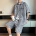 Men's Clothing Spring And Summer Hot Short Sleeved Shorts Suit For Men Loose Student Daily Wear Outerwear Suit_viptrois.com