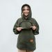Men's Fleece-Lined Hoodie – Oversized Sherpa Pullover With Drawstring Hood, Thick & Warm For Winter (Black/Army Green, S-3XL)_viptrois.com