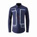 Men's Geometric Print Slim Fit Long Sleeve Shirt – Modern & Stylish Casual Top Elevate Your Style With Geometric Prints_viptrois.com
