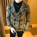 Loom Loom Men's Trench Autumn Winter Thickened Short Coat Trendy Youth Korean Version Slim Double-Breasted Woolen Overcoat_viptrois.com
