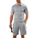 Men's Summer Casual Polo Shirt & Shorts Set - Breathable Polyester Athletic Two-Piece Outfit For Sports & Leisure_viptrois.com