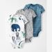 Baby Short Sleeved Jumpsuit Cotton Triangle Bodysuit Cute Crawling Clothes 3 Piece Set European And American Style Newborn Elastic Slim Fit_viptrois.com