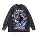 American High Street Hip Hop Oversize Loose Washed Vintage Pure Cotton Crew Neck Sweatshirt 280G Top_viptrois.com