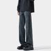 American Retro Patchwork Jeans For Men, Spring Trendy Vibe Loose Wide-leg Casual Pants, Stylish Straight-leg Trousers_viptrois.com