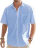 Men's Clothing Men's Short Sleeved Shirt New Cotton And Linen Lapel Shirt Casual Button Summer Thin Shirt Men's Short Lining_viptrois.com