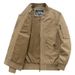 Men's Retro Baseball Jacket – Lightweight Cotton Workwear Coat | Multi-Pocket Loose Fit (Khaki/Army Green/Black Blue, M-4XL)_viptrois.com