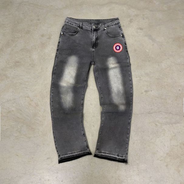 Men's Clothing Menswear Trendy Brand Tassel Jeans With Distinctive Hem Design And US Map Straight Leg Jeans_viptrois.com