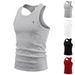 Men's Clothing High Elastic Ribbed Vest Slim Fit Sleeveless Base Layer Gym Top American_viptrois.com