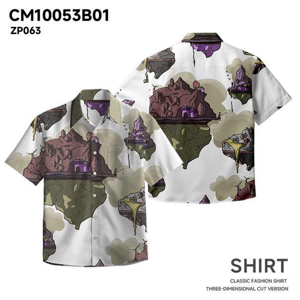 Men's Clothing Beach Shirt Short Sleeved Pure Cotton Floral Direct Spray Trendy Brand Casual Shirts_viptrois.com