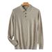 Pure Spring And Autumn New Fashion Casual Polo Collar Long Sleeve Knitted Sweater Men's Solid Color Business Loose Pullover_viptrois.com
