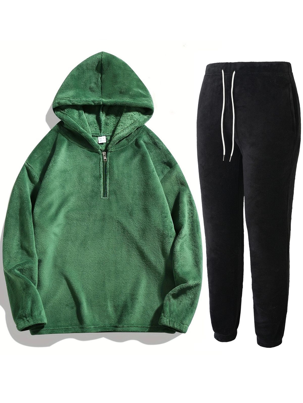 "Men's Casual Hoodie & Jogger Set – Long Sleeve Solid Color Sweatshirt & Pants Suit For Autumn & Winter – Grey/Black/Brown/Army Green"_viptrois.com