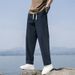 Men's Clothing Linen Pants Summer Thin Cotton And Linen Pants Summer Casual Straight Loose Trousers_viptrois.com