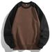Year Round Spot 2025 Autumn New Men's Fashion Trend Raglan Sleeve Round Neck Color Matching Large Size Sweatshirt Bottoming Shirt_viptrois.com