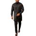 Men' Moslem New Ethnic Style Suit Bricks Shirt And Solid Color Pants 2-Piece Men's Set (In Stock_viptrois.com
