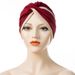 Muslim headscarf Twist Indian Hat Two-tone Patchwork Forehead Cross Fold Muslim Women's Headscarf Hat_viptrois.com