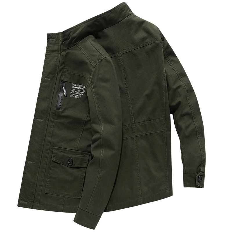 Men's Lightweight Longline Cotton Jacket For Spring & Autumn, Breathable Travel Coat With Zipper, Loose Fit Plus Size Casual Outerwear_viptrois.com