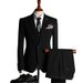 Elegant Men's 3-Piece Slim Fit Suit Set - Wedding Banquet Business Blazer Vest & Pants (Black/Navy, S-4XL)_viptrois.com