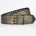 New style square, bead, willow, nail, three exhaust eyes, punk PU belt, unisex personalized and trendy pants belt_viptrois.com