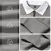 Men's Waffle Knit Pullover With Collar And Half Zipper, American Style Loose Fit, Color Block Casual Cross-Border_viptrois.com