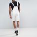 Men's Clothing Retro Men's Denim White Circle Hem Shorts Overalls_viptrois.com