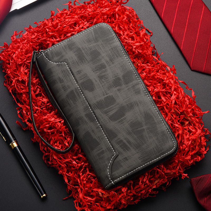 Men's Wallet Men's Long Wallet Men's Zipper Clutch Multifunctional Large Capacity Mobile Phone Clutch Bag_viptrois.com