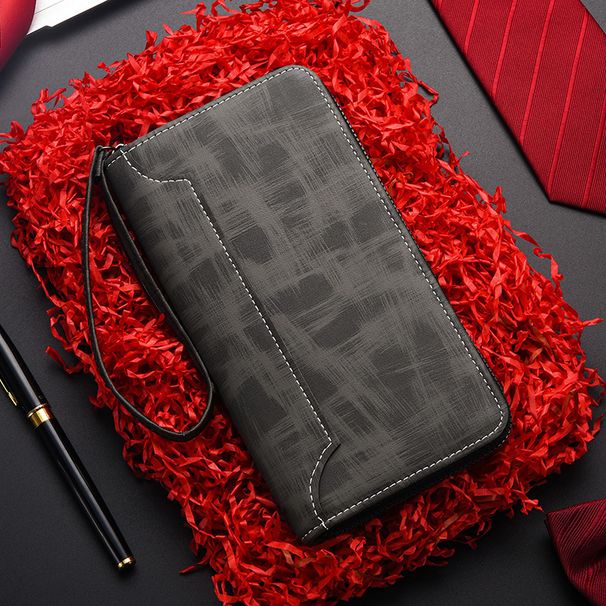 Men's Wallet Men's Long Wallet Men's Zipper Clutch Multifunctional Large Capacity Mobile Phone Clutch Bag_viptrois.com