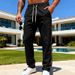 Men's Classic Heavyweight Casual Jogger Pants - Straight Leg, Breathable & Comfortable For Spring/Autumn (Black, Khaki, Grey, Red, Navy)_viptrois.com