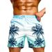 Men's Clothing Men's Beach Shorts Quick Drying Blue White Gradient Coconut Tree Print Style Swimming Hot Springs Suitable_viptrois.com