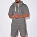 New Summer Casual Comfortable Shorts Hoodie Men's Fitness Sports Short Sleeve Set_viptrois.com