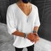 Men's Clothing V Neck Short Sleeved Knitted Sweater_viptrois.com
