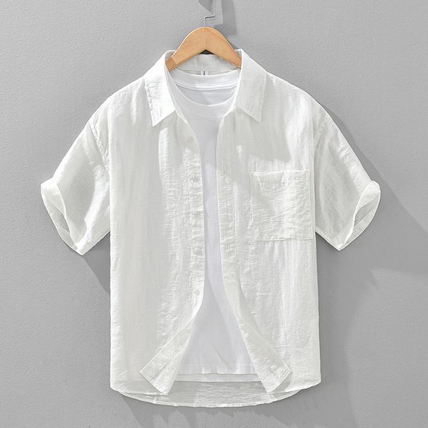 Solid Color Fresh Embroidered Pattern Fashionable And Versatile Short Sleeved Shirt Casual Sunscreen Thin Top_viptrois.com