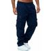 2023 Men's New Casual Multi-pocket Loose Straight Overalls Outdoor Trousers Fiess Pants For Men_viptrois.com