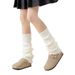 Children's Socks autumn and winter white knitted socks long calf socks leg covers warm Lolita pile socks_viptrois.com