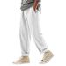 Men's Clothing Loose Linen Casual Simple Trend Wide Leg Beach Sports Trousers Men_viptrois.com