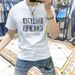 One Piece From The Source Factory Is Sent On Behalf Of The Summer 2024 New Letter Hot Stamping Men's Short Sleeves Versatile Round Neck Breathable T_viptrois.com