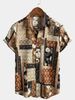 Men's Clothing Fashion Print Hawaiian Short Sleeve Lapel Cardigan_viptrois.com