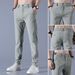 Men's Clothing Shirts And Clothing Ice Silk Pants Men's Summer New Business Fashion Version Large Size Thin Elastic Casual Trousers_viptrois.com