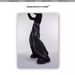 Men's Clothing Autumn And Winter New Black Washed Straight Jeans For Men High Street Vibe Street Design Pants_viptrois.com