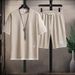 Men's Clothing Men's Short Sleeved Suit Waffle Heart Suit Trendy Loose Ice Silk Shorts Youth Leisure Sports Two Piece Suit_viptrois.com