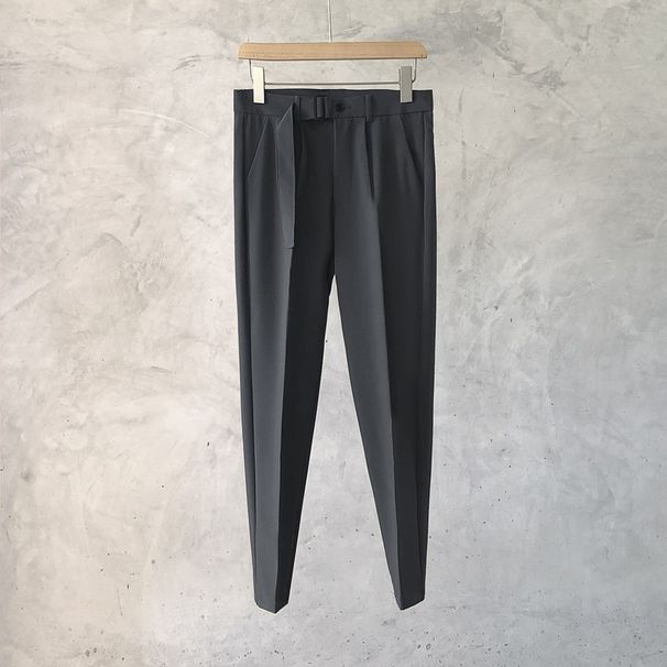 Men's Clothing Men's Spring And Autumn Drapey Nine Point Pants Business Casual Korean Style Trendy Casual Men's Straight Loose Suit Pants_viptrois.com