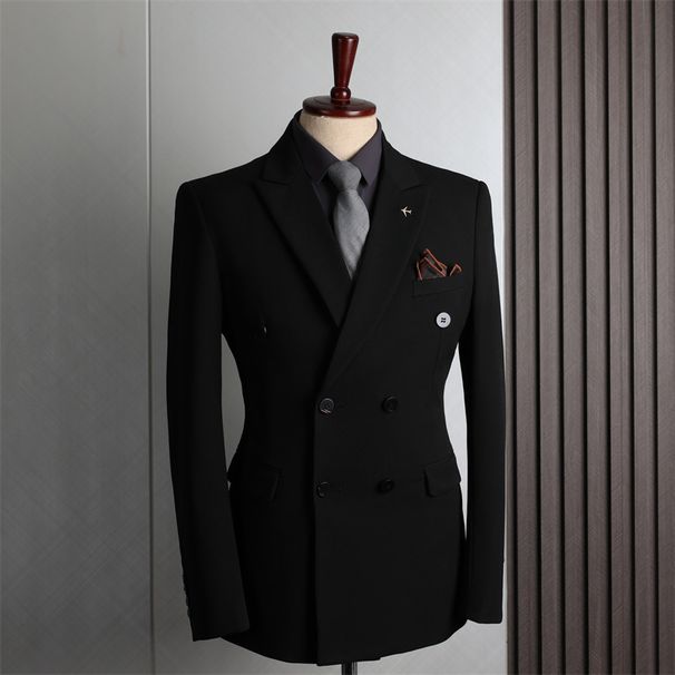 Men's Clothing Suit Double Row Men, Formal Attire Business, Leisure, Fashion, Korean Version, Slim Fit, Large Size, Banquet, Wedding, Small_viptrois.com