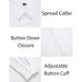 Stretch Comfort Men's Dress Shirt - Business Casual Long Sleeve Shirt For Plus Size & Regular Fit, Wrinkle-Resistant Polyester Fabric_viptrois.com