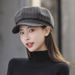 Internet Celebrity Autumn Winter New Octagonal British Plaid Painter Korean Version Simple Fashion Beret Hat For Women_viptrois.com
