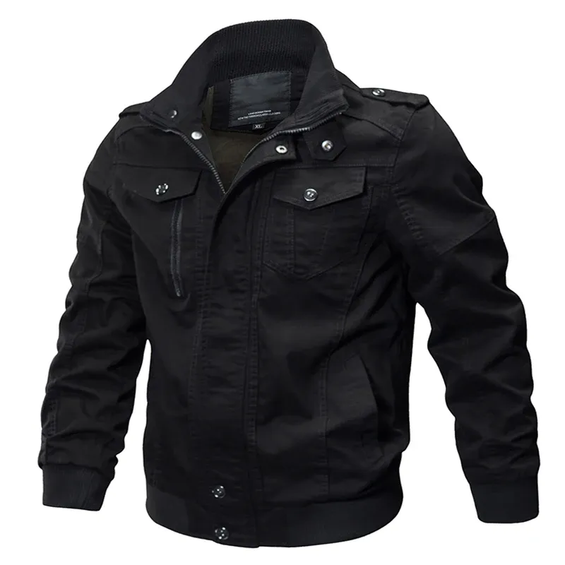 Men Casual Cotton Military Bomber Jacket Mens Jackets & Coats Army Men's Slim Fit Pilot Jackets Casacas Para Hombre_viptrois.com