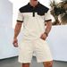Men's Waffle Knit Short Sleeve Shirt & Shorts Set - Lapel Collar With Pocket, Summer Casual Matching Outfit_viptrois.com