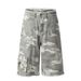 Men's Clothing Style Washed Old Loose Wide Leg Cleanfit Casual Shorts Camouflage Pocket Workwear Cropped Pants_viptrois.com