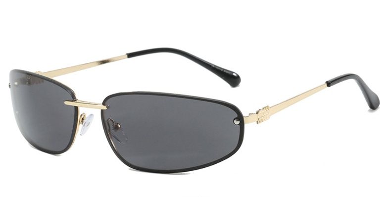 Oval Rahmenlose Y2K Luxus Sonnenbrille Marke Design High-end-Styling Punk Sonnenbrille Outdoor Retro Persönlichkeit Sonnenbrille Frauen_viptrois.com