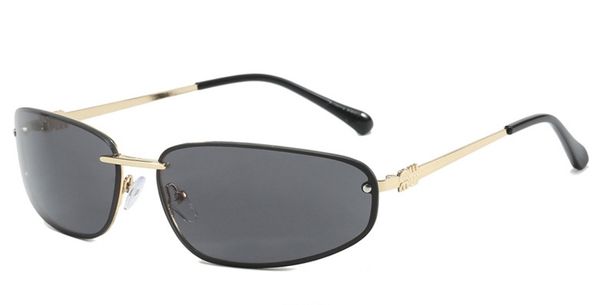 Oval Rahmenlose Y2K Luxus Sonnenbrille Marke Design High-end-Styling Punk Sonnenbrille Outdoor Retro Persönlichkeit Sonnenbrille Frauen_viptrois.com