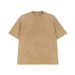 Men's Clothing Trendy Brand Heavy Washed Distressed T Shirt American Retro Solid Color Loose Drop Shoulder Men's Short Sleeve_viptrois.com