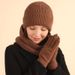 Winter hat, scarf, gloves, three piece set, plus velvet touch screen, outdoor cold proof, thickened knitted hat, three piece set_viptrois.com